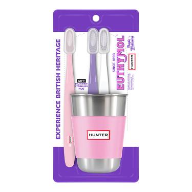 ホワイトパープル 歯ブラシ ステンレスマグセット ハンター