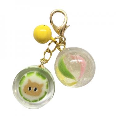 にゃんにゃんツインチャーム イエロー ナナコプラス