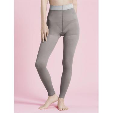 着圧レギンス 細リブ 80デニール グレージュ Mサイズ