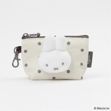 ドット&マスコット マイクロ台形ポーチ ミッフィー アイボリー