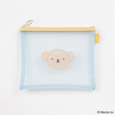 バイカラーメッシュフラットポーチ ミッフィー ブルー