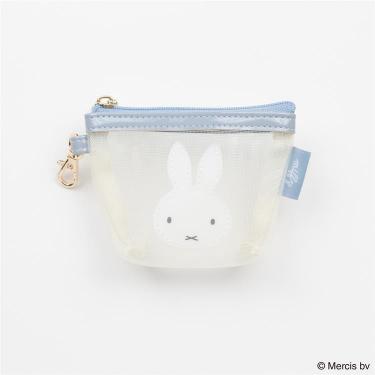 バイカラーメッシュマイクロ台形ポーチ ミッフィー アイボリー