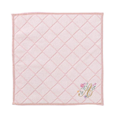 イニシャルタオルハンカチ A ピンク【ロフト限定