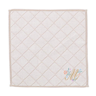 イニシャルタオルハンカチ M グレー【ロフト限定】
