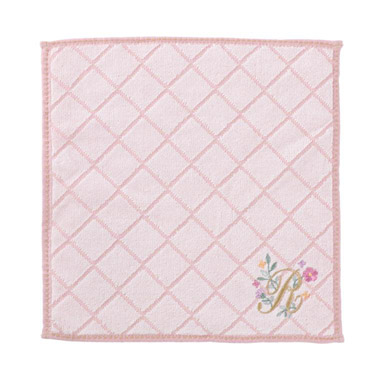 イニシャルタオルハンカチ R ピンク【ロフト限定】