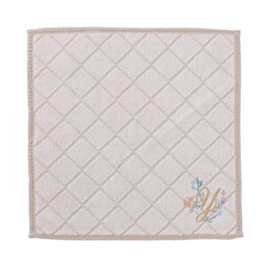 イニシャルタオルハンカチ Y グレー【ロフト限定】