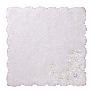 スカラ刺繍タオルハンカチ パープル【ロフト限定