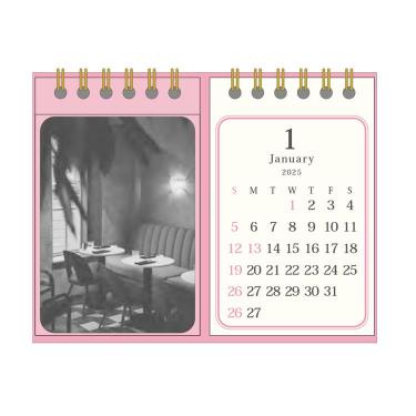 2025年1月始まり ポケット付きカレンダー ピンク【ロフト限定】