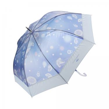 長傘 ビニール傘 えのすい×Wpc. おやすみ、くらげ 切り継ぎブルー【ロフト限定】