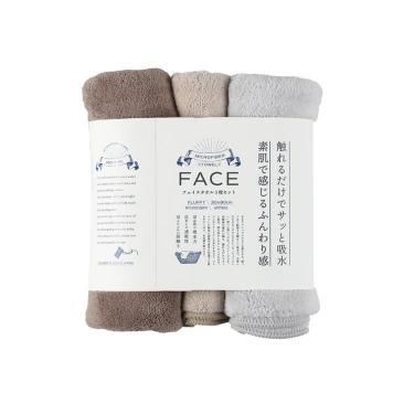 マイクロファイバー フェイスタオル 30×80cm 3枚セット ベージュ【ロフト限定】