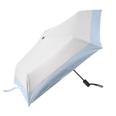 折りたたみ傘 晴雨兼用 自動開閉 ライトグレー×サックス【ロフト限定】