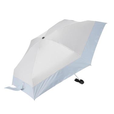 折りたたみ傘 コンパクト晴雨兼用 ライトグレー×サックス【ロフト限定】