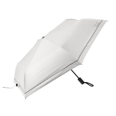 折りたたみ傘 晴雨兼用 IZA AUTOMATIC&SAFE シングルライン ホワイト【ロフト限定】