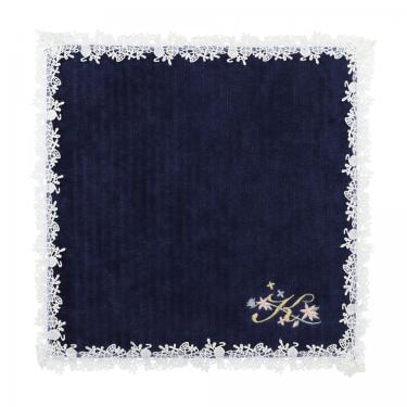 イニシャルタオルハンカチ K ネイビー【ロフト限定】