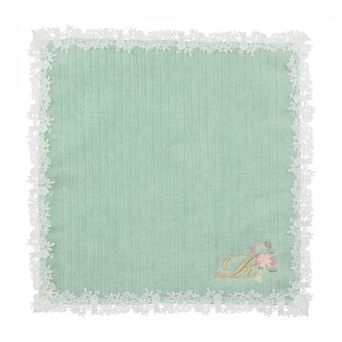 イニシャルタオルハンカチ R ミント【ロフト限定】