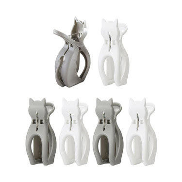 猫竿ピンチ 6個入 ホワイト&グレー コグレ