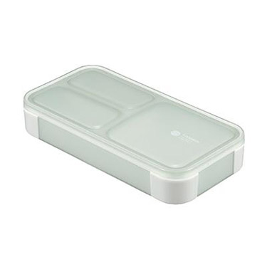 1段抗菌薄型ランチボックス 400ml フードマン ライトグレー お弁当箱