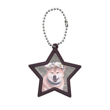 ラバーキーホルダー 星 柴犬まる