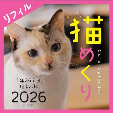 2026年1月始まり 卓上 猫めくりカレンダー リフィル