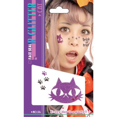 グリッターフェイスシール ハロウィン キャット