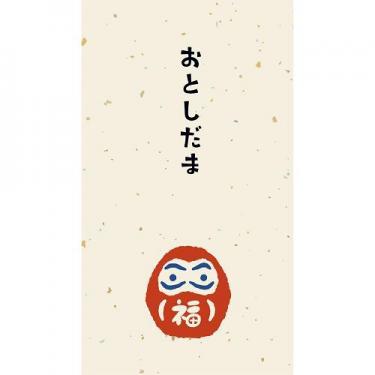 年賀ポチ袋 和風 だるま 3枚入り