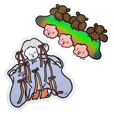 クリエイターズサーカス ステッカー ナガキパーマ リボンまみれの女