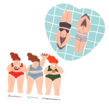 クリエイターズサーカス ステッカー NACCHIN ラーメン・餃子・半チャーハン