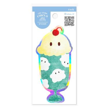 クリエイターズサーカス ステッカー 大サイズ ふぁな おばけちゃんクリームソーダ