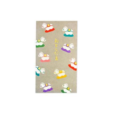 年賀ぽち袋 ふわり和紙 張子うま 3枚入り