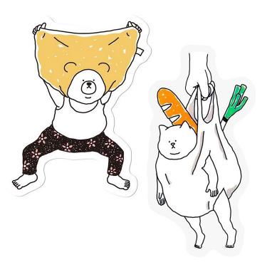 クリエイターズサーカス ステッカー yuichi レジ袋ねこ