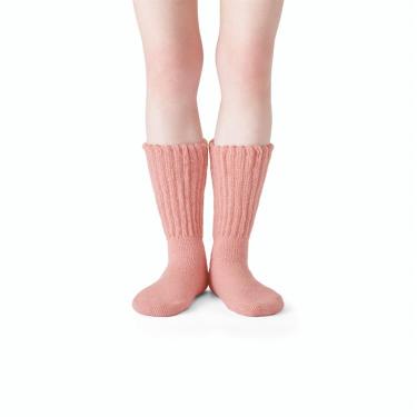 アンドオンド 極起毛ルームソックス ミドル丈 ピンク 22-25cm