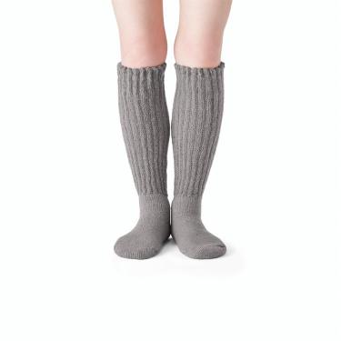 アンドオンド 極起毛ルームソックス ロング丈 グレー 22-25cm