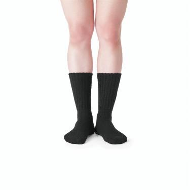 アンドオンド 起毛どこでもソックス ブラック 25-27cm