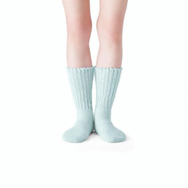 アンドオンド 極起毛ルームソックス ミドル丈 ミントブルー 22-25cm