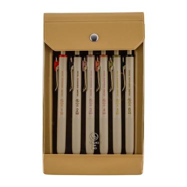 ほぼ日 TSUKI no IRO ユニボールワン ボールペン 0.38㎜ 6本セット ケース入り 前半セット