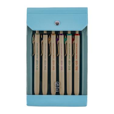 ほぼ日 TSUKI no IRO ユニボールワン ボールペン 0.38㎜ 6本セット ケース入り 後半セット