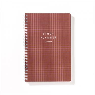 スタディプランナー リングノートタイプ A5変型 デイリー バーガンディチェック