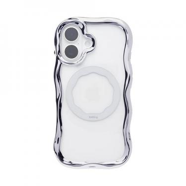 iPhone16専用 iFace BeBling MagSynq対応 クリアケース シルバー
