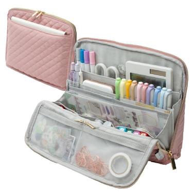 手帳が入るペンケース L くすみピンク