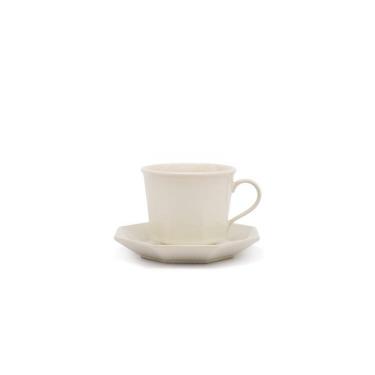 オクタゴナルカップ&ソーサー 240ml ホワイト エイシェントポタリー