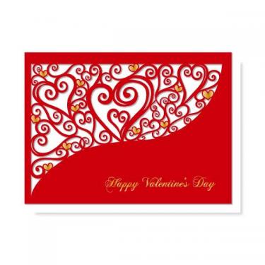 レーザーバレンタインカード カラクサ風