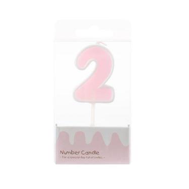 ナンバーキャンドル2 ベビーピンク
