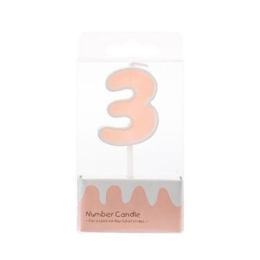 ナンバーキャンドル3 サーモンピンク