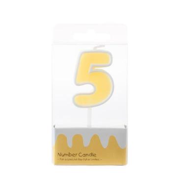 ナンバーキャンドル5 イエロー