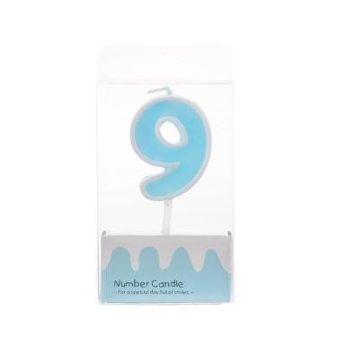 ナンバーキャンドル9 ブルー