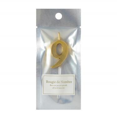 メタリックナンバーキャンドル9 ゴールド
