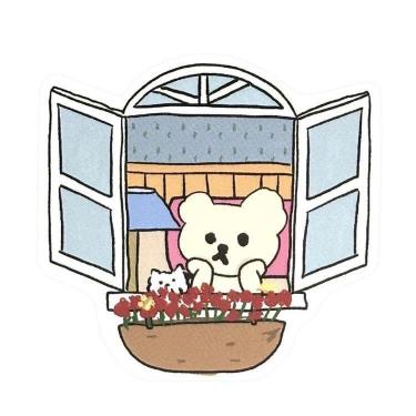 ステッカー マジー 窓際マフィン