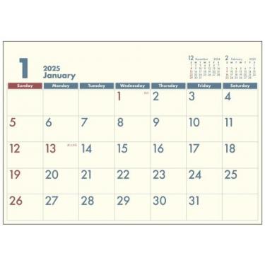 2024年12月始まり 壁掛け A4 ウォールカレンダー C【ロフト限定】