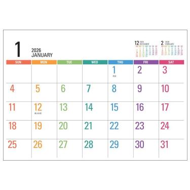 2025年12月始まりカレンダー 壁掛け A4 L【ロフト限定】