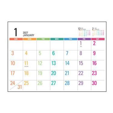 2027年1月始まり 卓上 A6 デスクトップカレンダー L